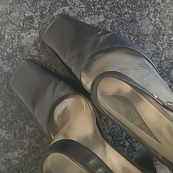 Nine West Leather Ankle Strap Square Toe Heels - Size 6 - Picture 10 of 15